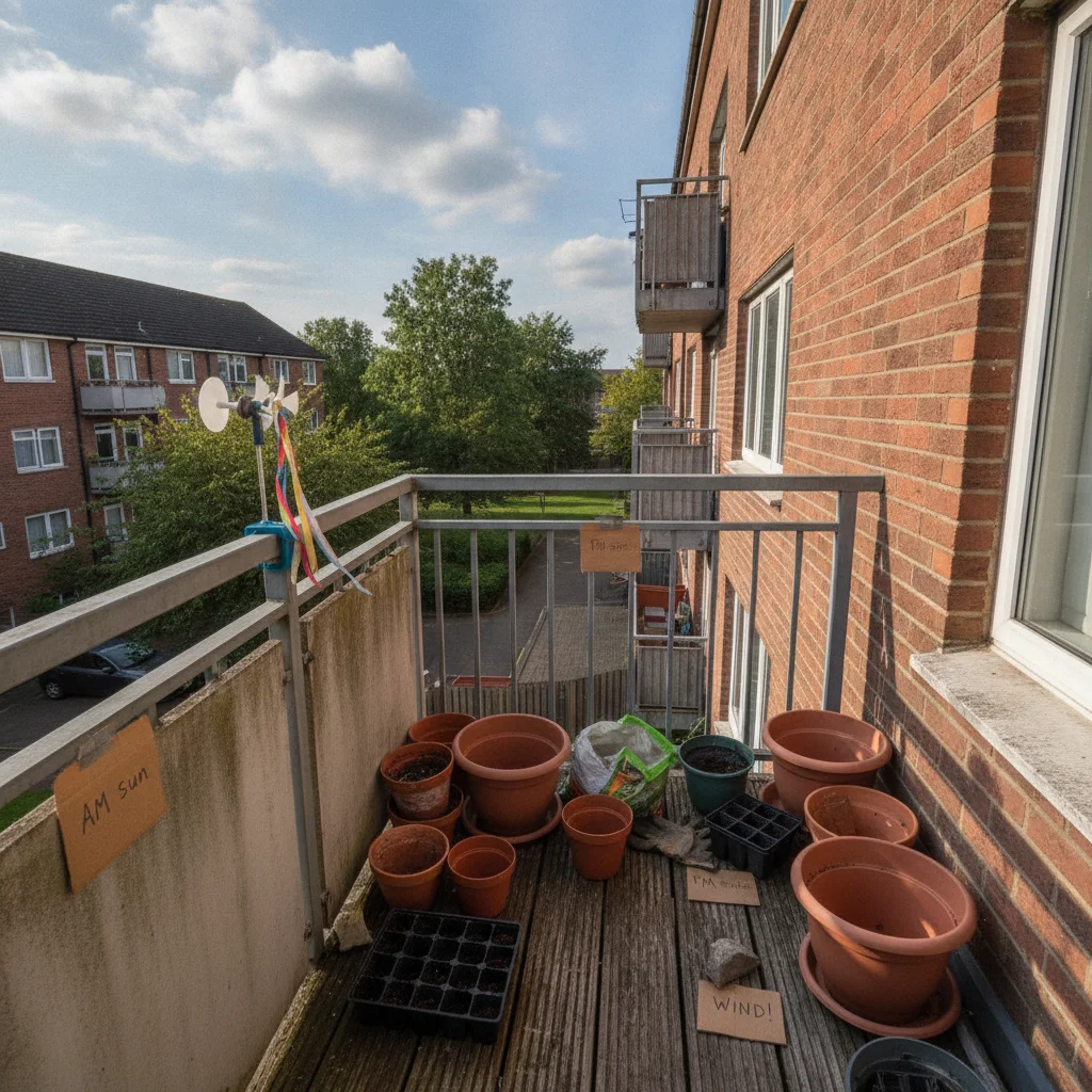 Assessing your balcony light and wind – Transform Your Balcony into a Green Oasis with Containers